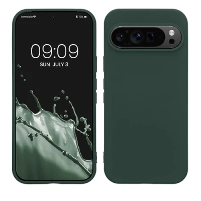 Immagine di kwmobile Custodia Compatibile con Google Pixel 9 / Pro Cover Back Case per Smartphone in Silicone TPU Protezione Gommata verde muschio
