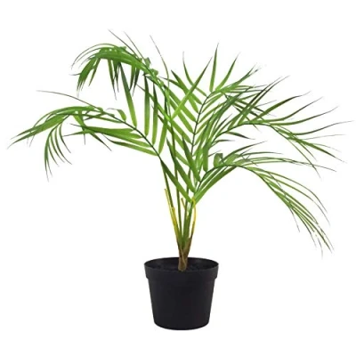 Immagine di Leaf Design UK Pianta artificiale realistica con vaso, palma, 50 cm