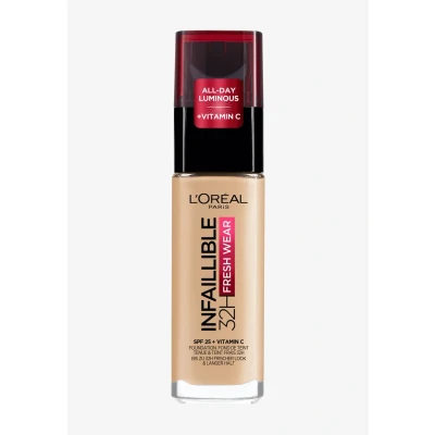 Immagine di L&#039;Oréal Paris Fondotinta Liquido Infaillible 32H, Coprente a Lunga Tenuta con Protezione Solare SPF25, Formula Waterproof e Idratante, Tonalità: 100 Lin