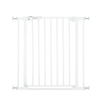 Immagine di hauck Cancelletto di Sicurezza per Bambini Clear Step Autoclose 2 Bimbi con Base Ultra Piatta da 75 80cm Chiusura Automatica, Nessun Foro Metallo, Bianco