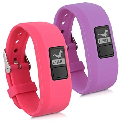 Immagine di kwmobile Cinturino S in TPU e Silicone compatibile con Garmin Vivofit jr. / 2 2x Fascetta Fibbia ca. 11,5 14,5 cm Small