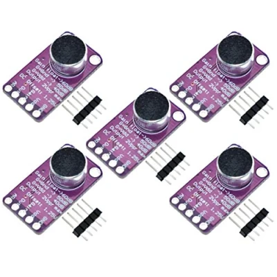 Immagine di TECNOIOT 5pcs MAX9814 Microphone Amplifier Board Module Auto Gain Control AGC Electret