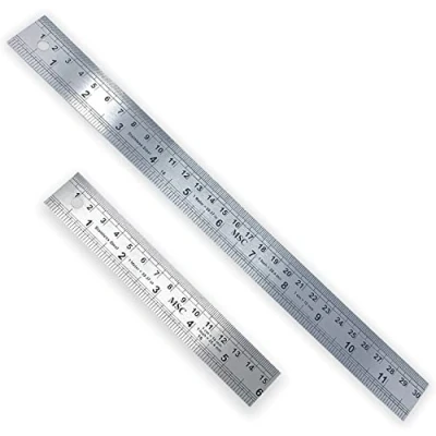 Immagine di MSC Righello metrico in acciaio inossidabile infrangibile con bordo dritto, ideale per cucire (15 cm 30 cm), 122