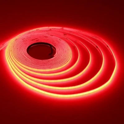 Immagine di TOPAI Striscia LED COB Rosso 5 Metri 5mm Ultra Sottile, Strip 12V Autoadesivo Alta Luminosità 400LED/M, Strisce Dimmerabile Tagliabile Flessibile (Solo LED)