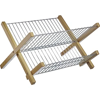 Immagine di Westmark 52572260 Tilo Scolapiatti Pieghevole, bambù Fe, Argento/Marrone