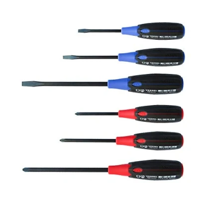 Immagine di VESSEL Set di 6 cacciaviti &quot;Supercushion&quot; testa piatta e crociforme compatibili Jis/Iso/Din/Asme, colore: Nero