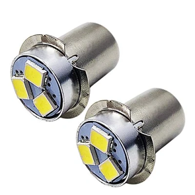 Immagine di Ruiandsion 2 lampadine a LED P13.5S 4,5 V 2835 3SMD, chip LED, colore bianco, per torce elettriche, non polarità