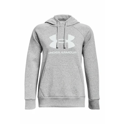Immagine di Under Armour Rival BIG LOGO Felpa con cappuccio, Donna, Taglia: Large, Mod gray light heather
