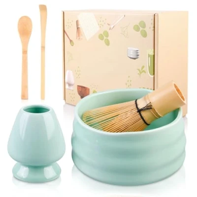 Immagine di 5 Pezzi Matcha Whisk, Frusta Matcha, Kit, Set Con 2 Cucchiai Di E Porta Frullino Fruste Per Bowl, Da Tè Preparare Usucha, Koicha