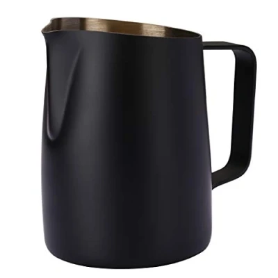 Immagine di Dianoo Brocco Fumante Per Cappuccino Brocca Il Latte Espresso Acciaio Inossidabile Tazza Di Caffè Art 420ml Nero