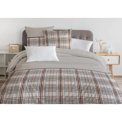Immagine di Home Passion Copripiumino 3 Pezzi 100% Cotone 57 Fili 2 Persone 240x260 cm Greenwich