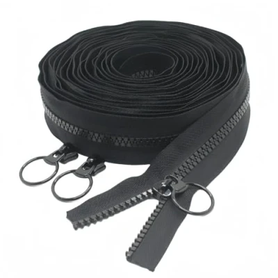 Immagine di ByaHoGa #5 plastica Cerniere Lampo Nera 4.5 m Rolle Chiusure a Metro Bulk, inkluso 10 Nonlock Cursore, Nero 4.5M