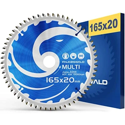 Immagine di FALKENWALD® Lama per sega 165 x 20 mm, ideale legno, metallo e alluminio, compatibile con a immersione circolare Bosch Makita