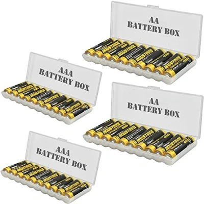 Immagine di 4 custodie organizer per batterie, contiene 20 batterie AAA e AA (batteria non inclusa)