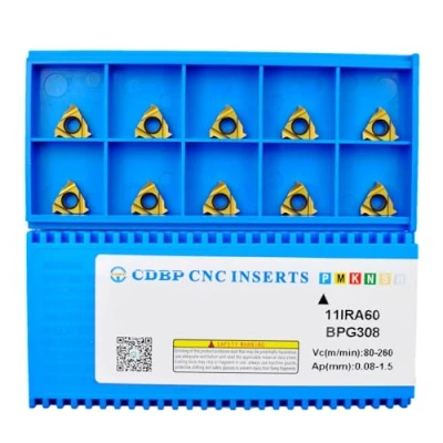 Immagine di CDBP Inserti di filettatura 11IR A60 Piastra taglio con interna rivestita 0,5 1,5 mm passo 60 Per metalli in acciaio, 10 pezzi