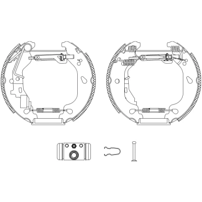 Immagine di TEXTAR Shoe Kit Pro 84054400 freno, Freno a tamburo con cilindretto regolatore/attuatore FIAT: Punto II Hatchback