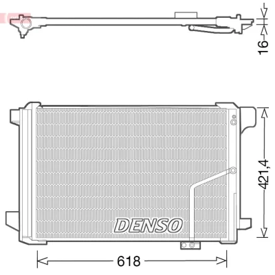 Immagine di DENSO DCN17035 Condensatore con essiccatore 618x421.4x16 R 134a 618 MERCEDES BENZ: Classe C Sedan, E T modell
