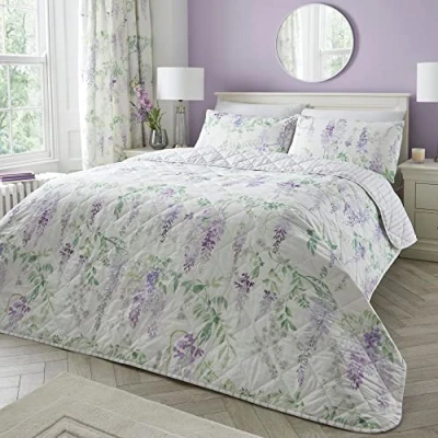 Immagine di Dreams &amp; Drapes Design Copriletto trapuntato con glicine, 200 x 230 cm, colore: lilla