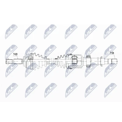 Immagine di NTY NPW RE 067 Albero motore / Semiasse Assale anteriore Dx 911, 347 con supporto/cuscinetto RENAULT: Captur