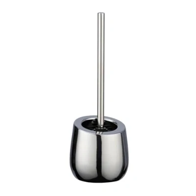 Immagine di WENKO Set da toilette Badi Cromo ceramica Portascopino WC con ciuffo in silicone e puliscibordo