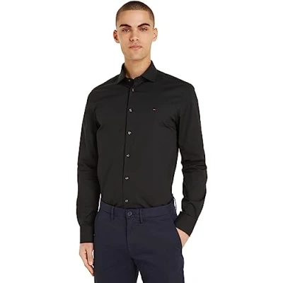Immagine di Tommy Hilfiger CORE FLEX Poplin Camicia elegante, Uomo, Taglia: 37, Black
