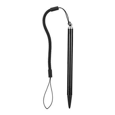 Immagine di touch Pen con cordino elastico, penna screen per pittura Stilo resistivo navigatore PDA POS Compatibile tutti i dispositivi touchscreen resistivi(nero)