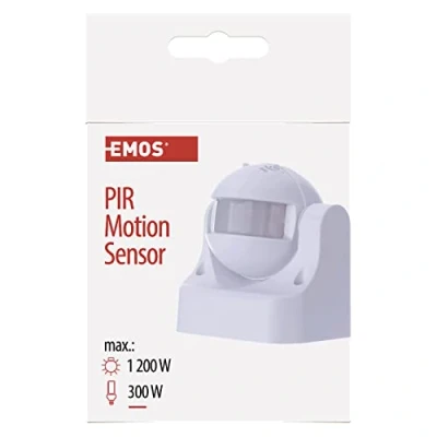 Immagine di Emos rilevatore di movimento sensore PIR IP44, 1 pezzi, bianco, G1120