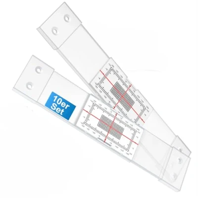 Immagine di Sachverständigen Zubehör® Fessurimetro [Set di 10 per crepe] Monitoraggio delle crepe Attrezzatura Perito Angolare Righello della Larghezza Fessura Manuale