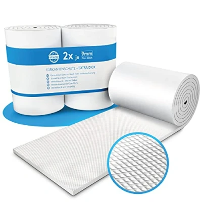 Immagine di STRACKS® 2 protezioni da parete per garage m x 20 cm 9 mm di spessore extra la vostra auto e del protezione autoadesiva bordi della porta ruote bianco