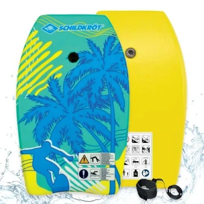 Immagine di Schildkröt Bodyboard M, con Rivestimento in Nylon e Schiuma EPS, Include Cinghia di Sicurezza per Fissaggio a Mano o Piede, Peso Massimo: 60 kg, 970321