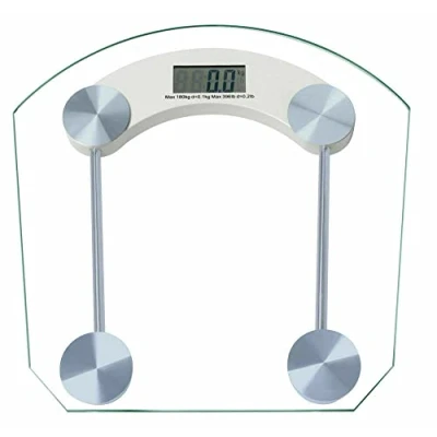 Immagine di BWOO Bilancia Pesapersone Elettronica Vetro Temperato Temperatura Ambiente Gradi Display LCD 180Kg