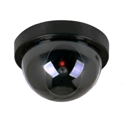 Immagine di telecamera di simulazione finta con sorveglianza a circuito chiuso cupola LED lampeggiante per la casa, esterni e interni