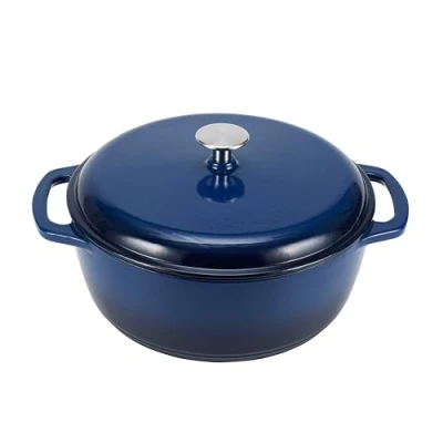 Immagine di Amazon Basics Rotondo Casseruola “forno olandese in ghisa smaltata, 5.67 L, blu navy