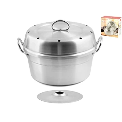 Immagine di HOME Fornetto per Dolci a Gas in Alluminio con Coperchio, 28 cm, Argento