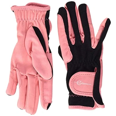 Immagine di Covalliero Bambini erreit Guanto Lilli Taglia M Guanti da Equitazione, Nero/Rosa,