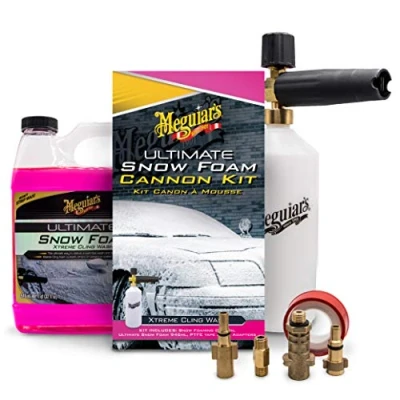 Immagine di Meguiar&#039;s G194000EU Ultimate Car, kit di lancia per cannoni da neve, compatibile con Kärcher, Nilfisk, Bosch, Snow Foam Cannon incluso schiuma 946 ml