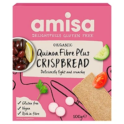 Immagine di Pane con fibra di quinoa più Bio Crispbread senza glutine, 100 gr, Amisa