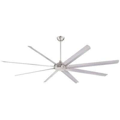 Immagine di Ventilatore da soffitto per interni in nichel spazzolato 254 cm Westinghouse Lighting Widespan con telecomando e motore DC