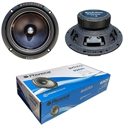 Immagine di 2 PHONOCAR 02625 altoparlanti medio basso woofer 16,50 cm 165 mm 6,5&quot; 140 watt rms 280 max impedenza 4 ohm 92 db spl porte auto nero, a coppia