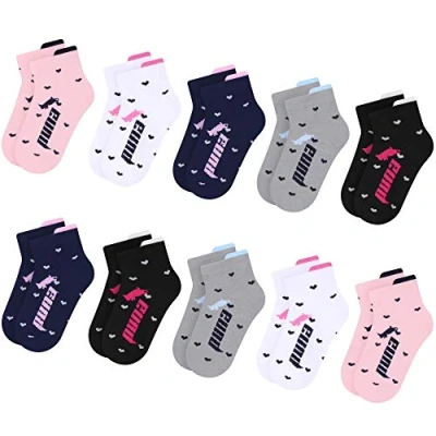 Immagine di L&amp;K II 10 paia di calzini per bambina con simpatici motivi a cuore Scarpine bambini da ginnastica multicolore 2827 31 34