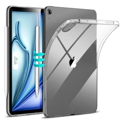 Immagine di ESR Cover per iPad Air 11&quot; 2024 e 5a/4a Gen (2022/2020, 10,9&quot;), Custodia Sottile Leggera, Resistente all&#039;ingiallimento, Retro Trasparente, Supporta Pencil Pro/USB C, Serie Zero, Trasparente