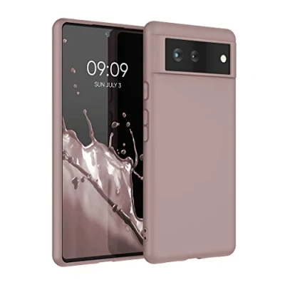 Immagine di kwmobile Custodia Compatibile con Google Pixel 6 Cover Back Case per Smartphone in Silicone TPU Protezione Gommata lilla color carne