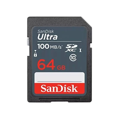 Immagine di SanDisk Ultra 64GB SDXC Memory Card, up to 100MB/s, Class 10, Black/Grey