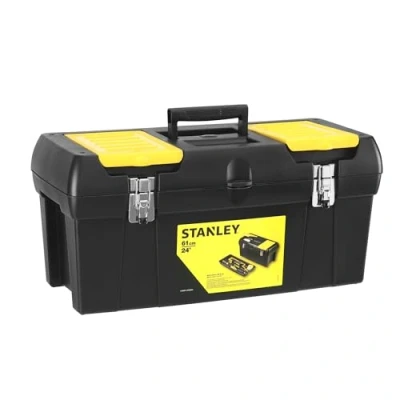 Immagine di STANLEY 1 92 067 Werkzeugbox Millenium Kunst. 610x270x284mm Metallverschluss Contenitore porta attrezzi Nero, Giallo