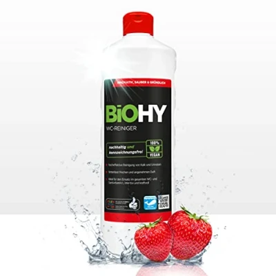 Immagine di BiOHY detergente per WC (Bottiglia da 1l) EXTRA FORTE Concentrato biologico professionale Gel viscoso Ideale contro il calcare delle urine (WC Reiniger)