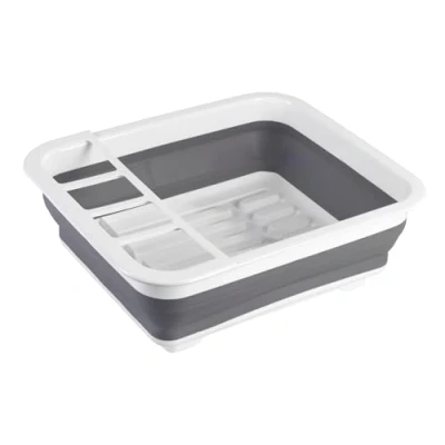 Immagine di WENKO Scolapiatti pieghevole bianco/grigio Bianco