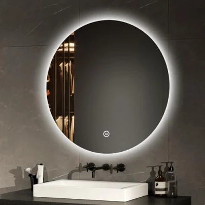 Immagine di EMKE Specchio Bagno Rotondo con Luce 70 cm, LED Interruttore Tattile Bianca Fredda 6500K (Tipo 2)