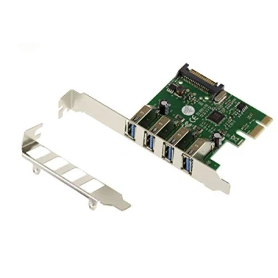 Immagine di KALEA INFORMATIQUE Scheda controller PCI EXPRESS PCIe a USB 3.0 4 porte USB3 orizzontali con chipset Via VLI VL805, staffe basso e alto profilo.
