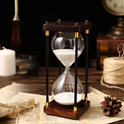 Immagine di PLMM Clessidra con Sabbia 45 Minuti Hourglass Timer 15/30/45/60 Minuti,Assistente di Gestione del Tempo per Decorare la Tua Cucina o Le Lezioni