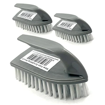 Immagine di 3 spazzole in plastica per la pulizia del pavimento, utensili manuali con setole rigide nylon rimozione di muffe, calcare e malta, prodotti ergonomici resistenti, uso